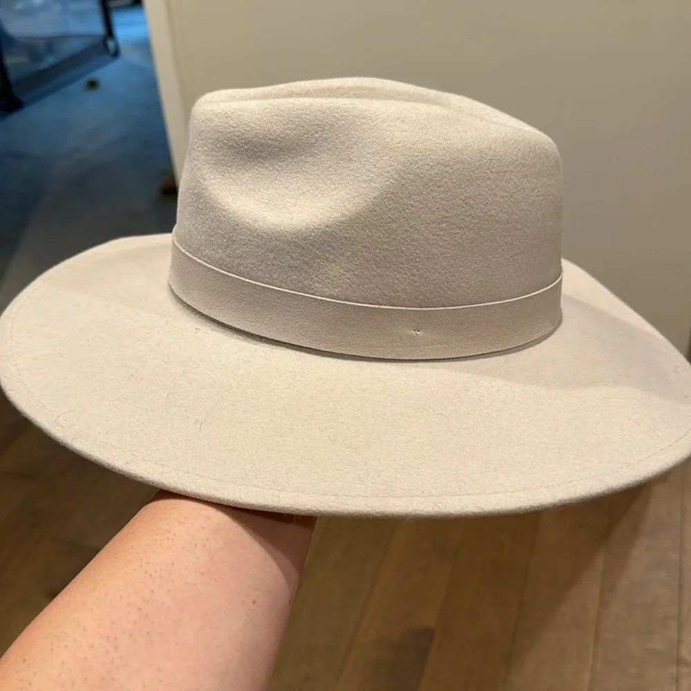 Free people 100% wool fall‎ fedora Western hat one size beige pink